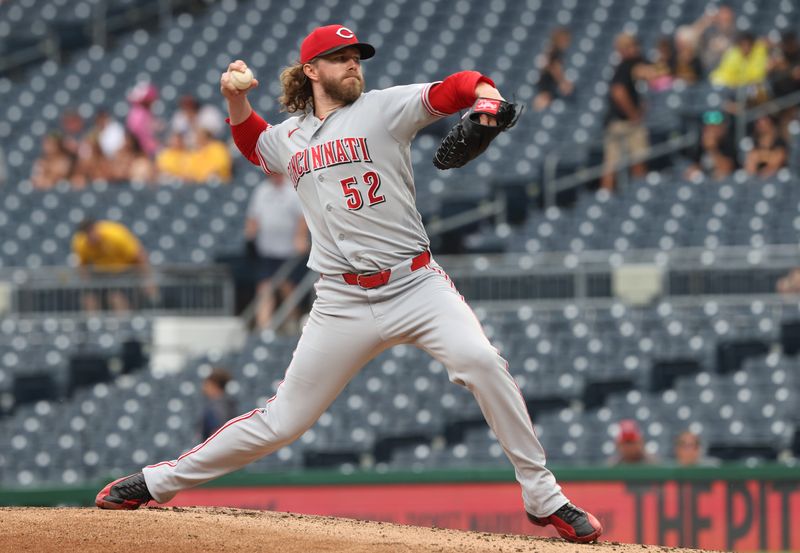 Cincinnati Reds relief pitcher Pierce Johnson pitches against the Pittsburgh Pirates.