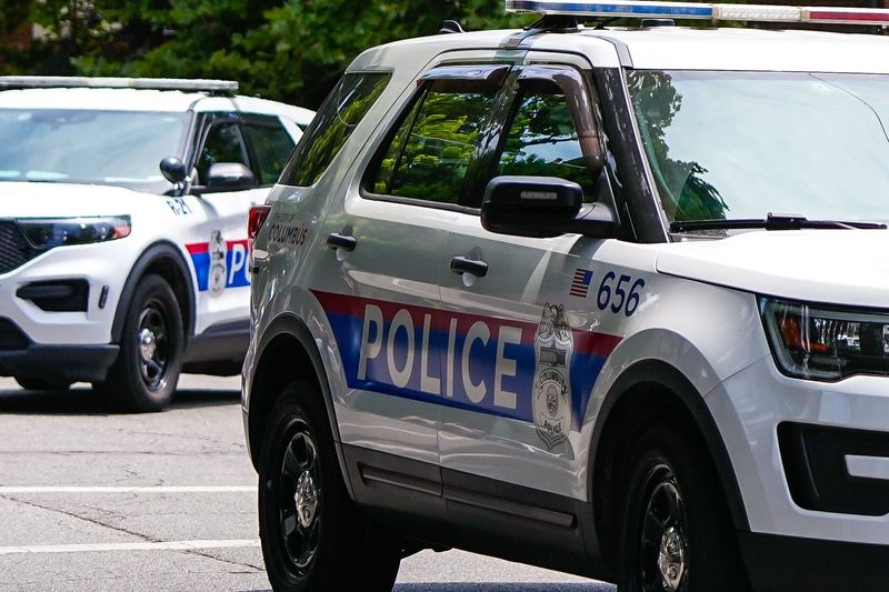 Columbus Police vehicles on Buttles Avenue in the Short North on July 4, 2026 in Columbus, Ohio.