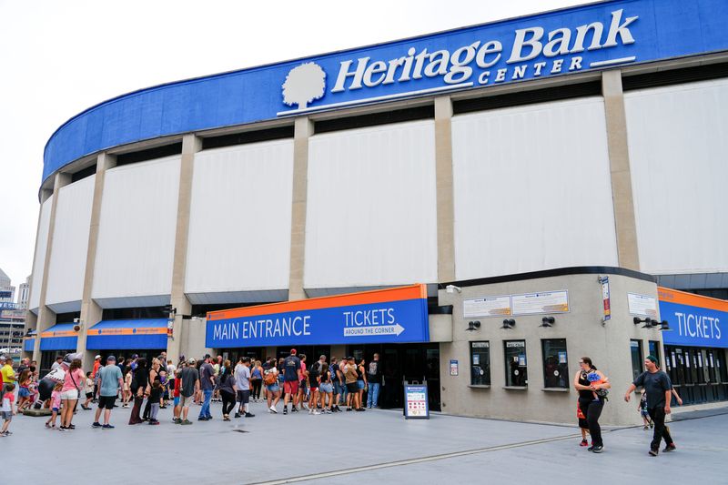 Monster Jam fans line up outside of the main entrance to Heritage Bank Center for the show on Saturday, July 11, 2026.