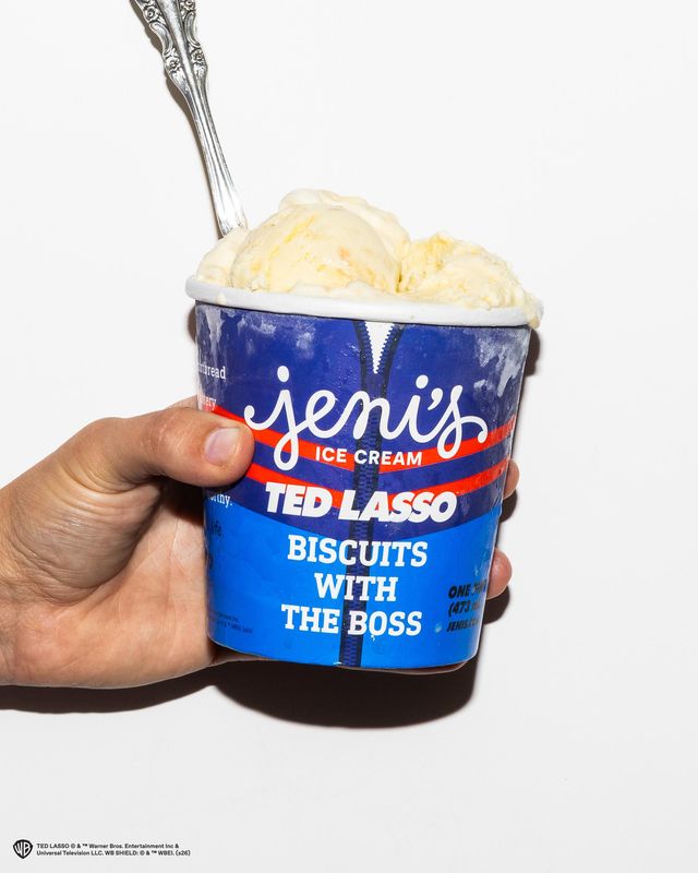 Jeni's is bringing back their limited-edition Biscuits with the Boss flavor, inspired by the TV series Ted Lasso, which is entering its fourth season in August.