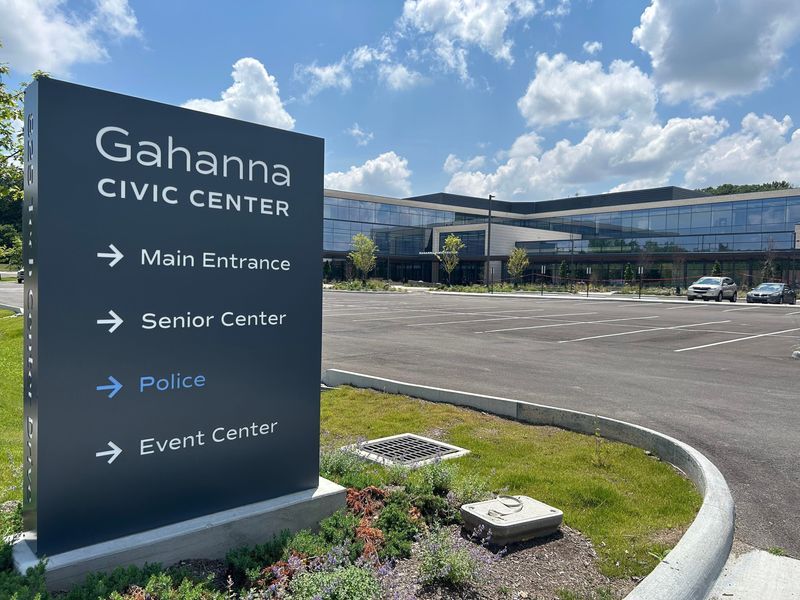 The Gahanna Civic Center, 825 Tech Center Drive, is set to open the week of Aug. 10. The building, pictured July 13, 2026, will hold Gahanna City Hall, Gahanna Division of Police headquarters and the Gahanna Senior Center.