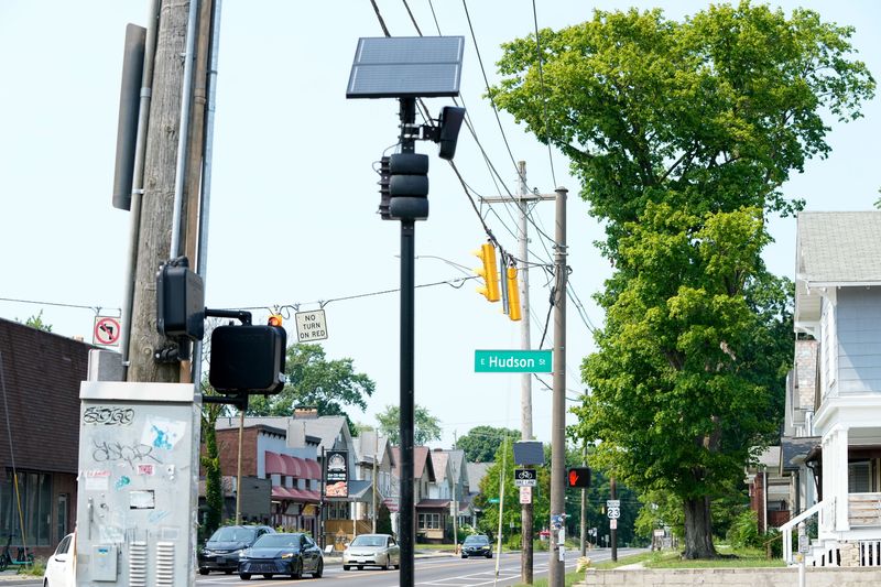This Flock camera at the intersection of East Hudson Street and Indianola Avenue is one of dozens in the City of Columbus.