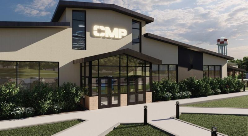 The front entry of the planned expansion of the Civilian Marksmanship Program home in Port Clinton.
