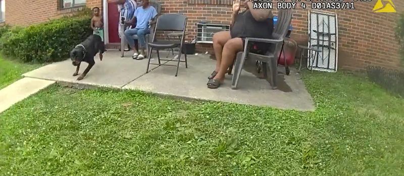 Body camera footage from the moment a Rottweiler charges at a Columbus police officer responding to a domestic dispute on July 17, 2026, in the 2600 block of Divot Place on the Northeast Side.