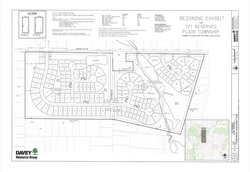 K. Hovnanian Homes, a developer based in Richfield, has re-submitted to Plain Township its request to rezone 59 acres east of Elmhurst Avenue NW on Ivy Street NW to allow it to build there 106 homes instead of 120 homes under a rejected prior plan.