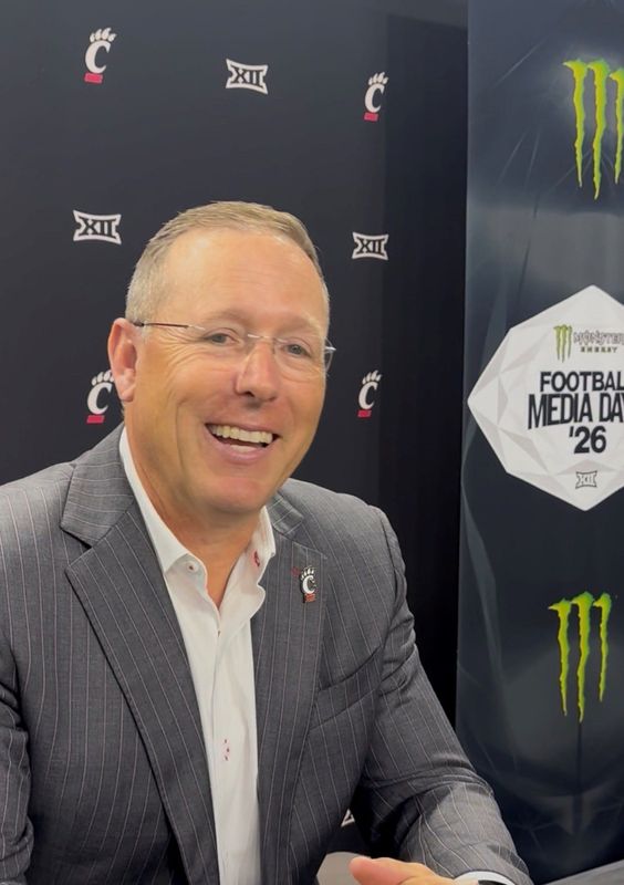 Cincinnati Bearcats head coach Scott Satterfield answers questions at Big 12 Football Media Days in Frisco, Texas July 8.