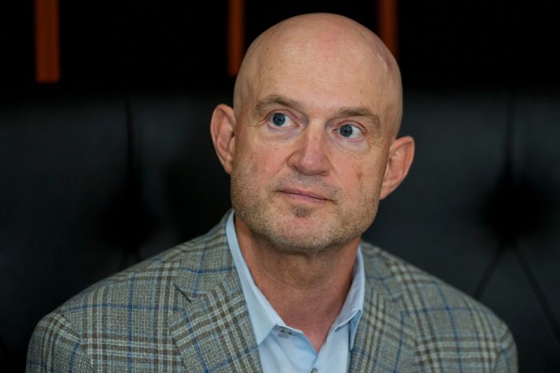 Cincinnati Bengals director of player personnel Duke Tobin takes questions from the press during the annual season kickoff media day event at Paycor Stadium in downtown Cincinnati on Monday, July 27, 2026.