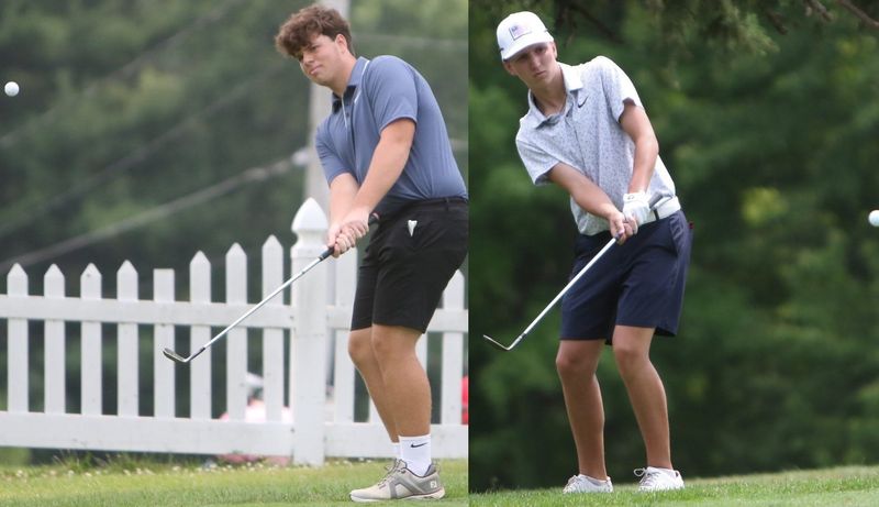 Madison's Josh Maglott and Lexington's Jackson Durchik are locked in a tie after Day 1 of the Richland County Junior Golf Championships on Monday, July 27, 2026 at Twin Lakes Golf Course.