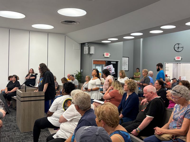 Residents pack Canton City Council chambers to discuss proposed data center zoning. July 27, 2026.