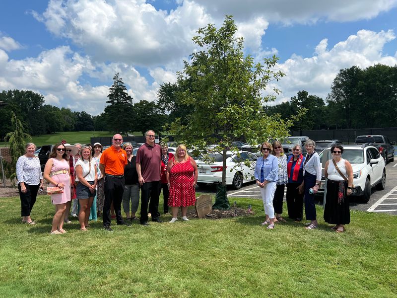 Members of the Jacob Gaskins Chapter of the National Society Daughters of the American Revolution of North Canton joined North Canton Mayor Matthew Stroia and City Council member Jeff Stocker for the planting of a Liberty Tree and placement of a commemorative stone in honor of Gaskins at Arrowhead Golf & Event Center.