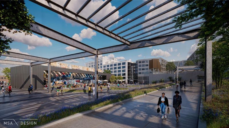 Artist renderings from MSA Design show what Camp Washington's Crosley Building and surrounding parcels could look like if redeveloped