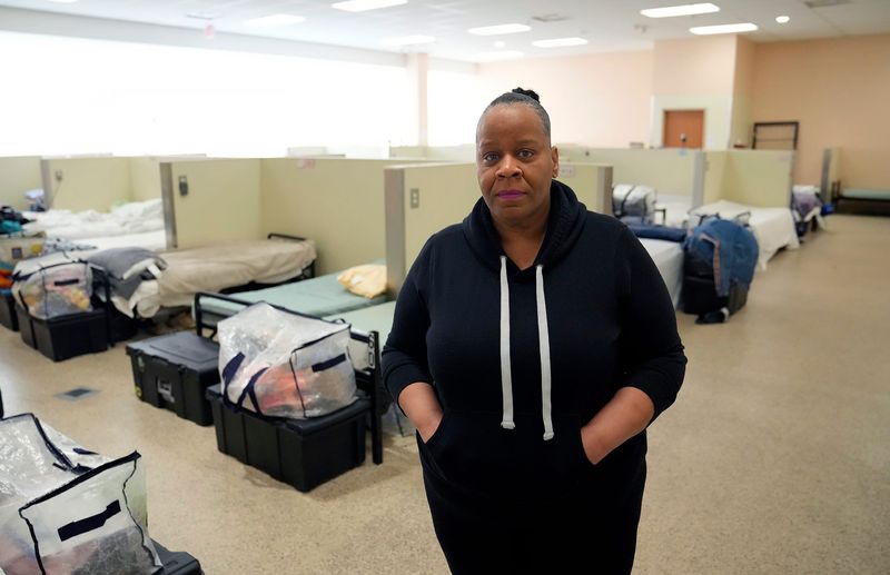 Kristie Dawson stands in the dormitory at LSS Faith Mission. Franklin County leaders still have not made a decision on how much to fund the Community Shelter Board in 2026. LSS Faith Mission is one of the largest adult shelters in the county which is losing funding.