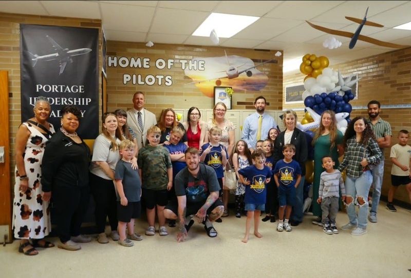 Staff at Portage Leadership Academy, support staff from ACCEL Schools and families attended an open house at the Ravenna school.
