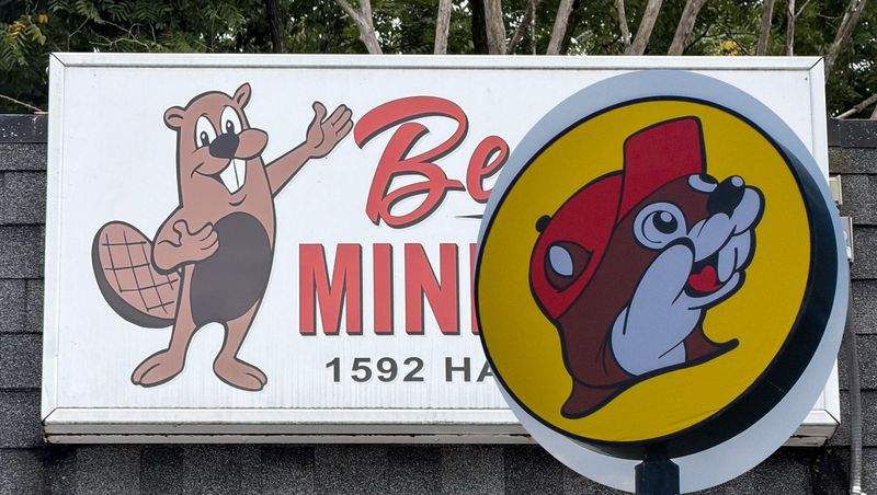 Buc-ee's is suing Beavercreek's Beaver Mini Mart claiming a trademark infringement. The Buc-ee's logo is to the right over the sign for Beaver Mini Mart.