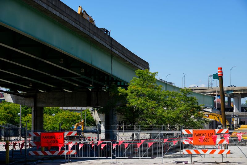 Several parking lots near Paycor Stadium have been closed to accommodate the Brent Spence companion bridge project.