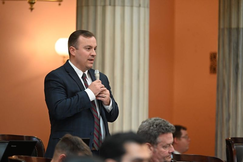 Ohio State Rep. D.J. Swearingen advocates for the Parents' Bill of Rights and Protect Ohio Workers Act during House session.