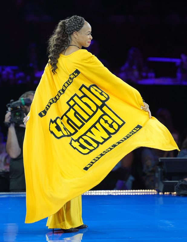 Wives and family members of Football Hall of Famers take part in the 2026 Pro Football Hall of Fame Enshrinement Festival Fashion Show at Canton Memorial Civic Center on Thursday, Aug. 7, 2026.
