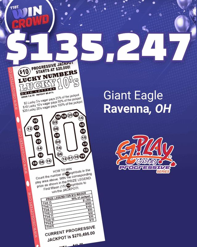A Hartville man's winning Lucky 10's ticket.