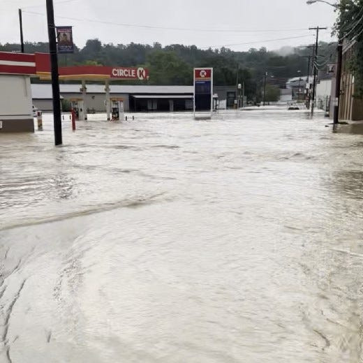 Crooksville's Main Street was just one area in Muskingum and Perry counties that was flooded after severe thunderstorms and heavy rainfall moved through the area Aug. 10-11.