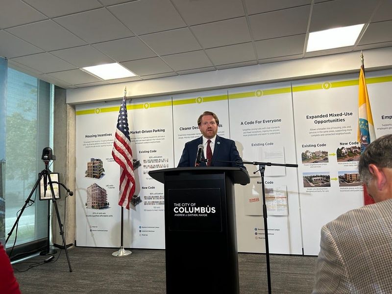 Columbus City Council President Pro Tem Rob Dorans speaks at an Aug. 20 press conference about the second phase of Zone In.