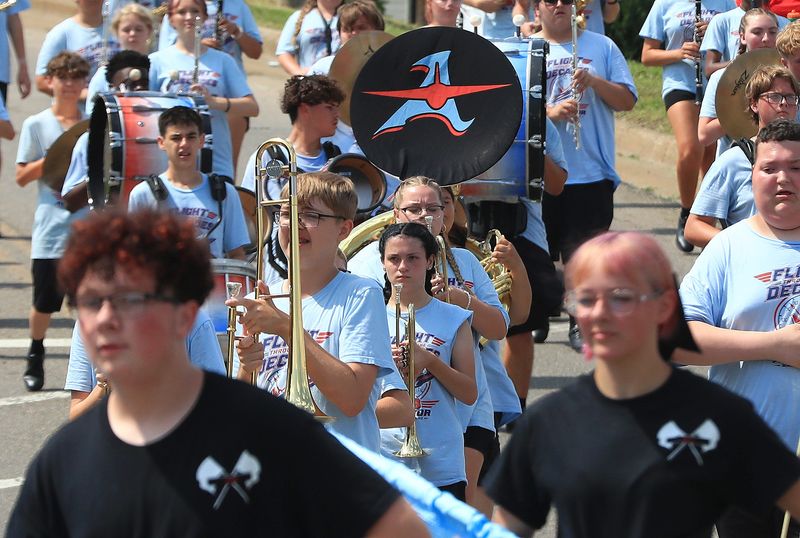 Alliance High School's Aviator Marching Band performs Saturday, Aug. 22, 2026, during the 2026 Dr. Martin Luther King Jr. Parade in Alliance.