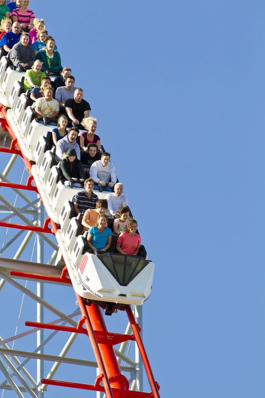 Magnum XL-200, a classic steel coaster at Cedar Point, takes guests over steep drops and through tunnels, with top speeds of more than 70 mph.