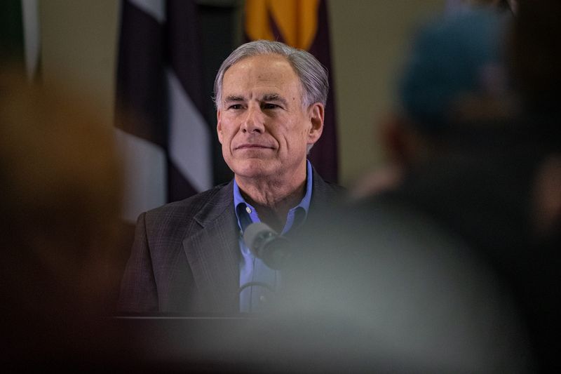 Texas Gov. Greg Abbott receives a standing ovation at the conclusion of a speech about school vouchers at Annapolis Christian Academy in Corpus Christi on Jan. 31, 2023.