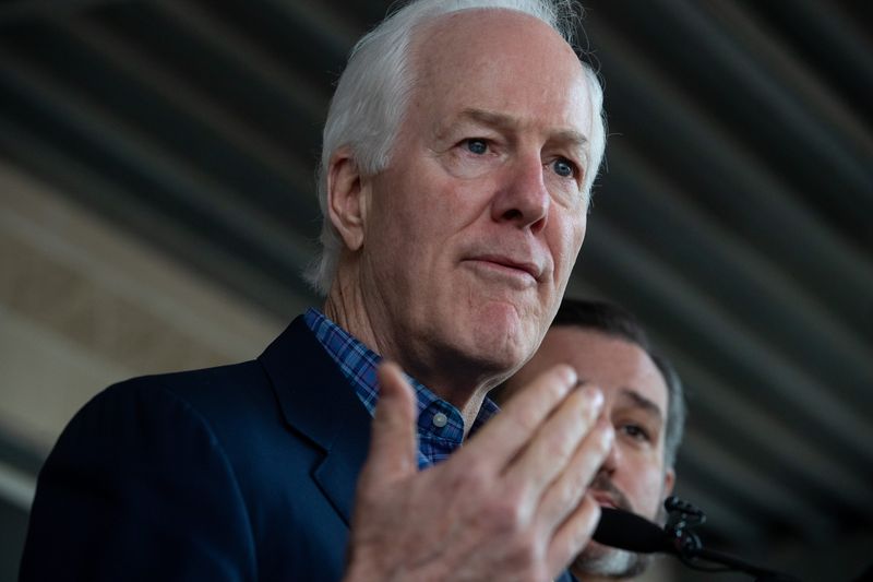 U.S. Sen. John Cornyn R-Texas, speaks about border security during a news conference in Mission, Texas, on Jan. 10, 2019.