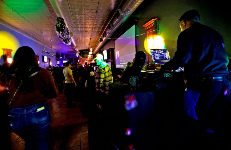 A crowd rings in the new year at a San Angelo bar in 2019.