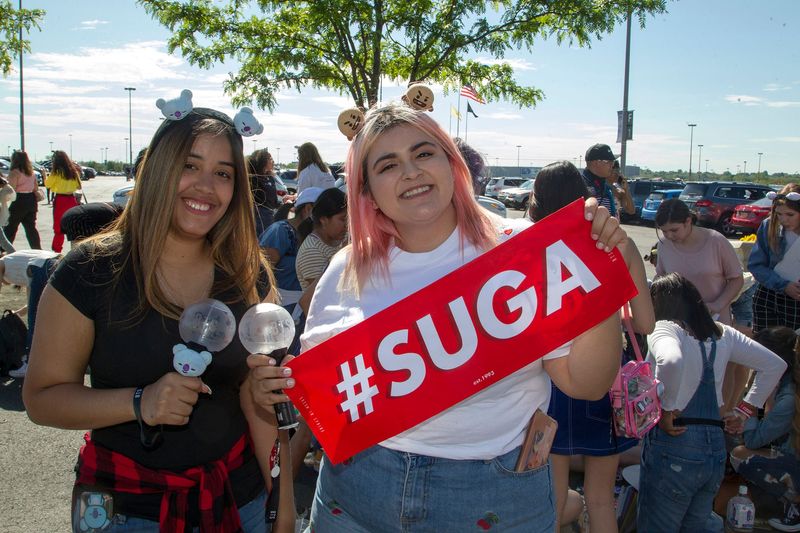 Fans tailgate before the BTS concert at Met Life stadium in East Rutherford, New Jersey.
