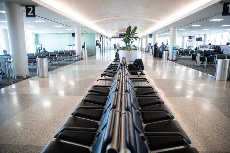 The Corpus Christi International Airport, seen in this 2022 file photo, is among several Texas airports that are not playing a video at their security checkpoints in which Homeland Security Secretary Kristi Noem blames Democrats for the ongoing federal government shutdown.