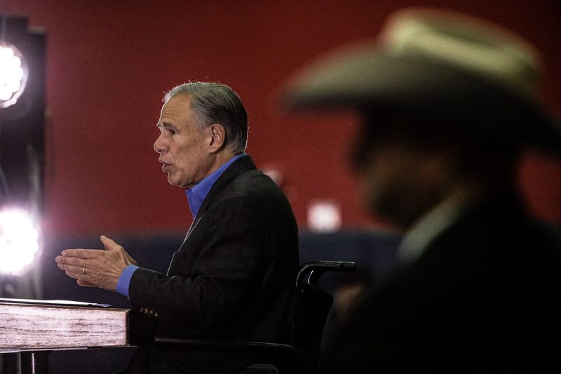 Texas Gov. Greg Abbott speaks at Annapolis Christian Academy in Corpus Christi in 2023.