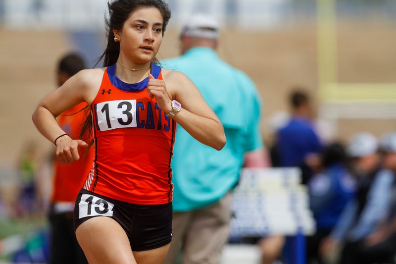 Central's Emmy Hernandez competes in the 800 meter dash at the 65th San Angelo Relays at San Angelo Stadium on March 22 and 23, 2024.