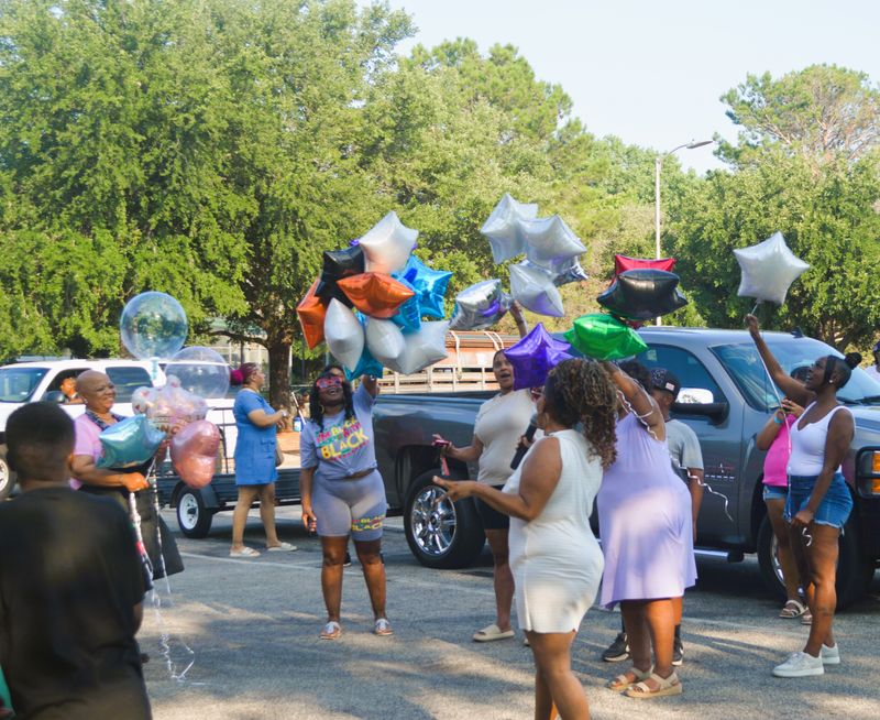 Families release balloons during a 2024 Juneteenth celebration in Spudder Park in Wichita Falls.
