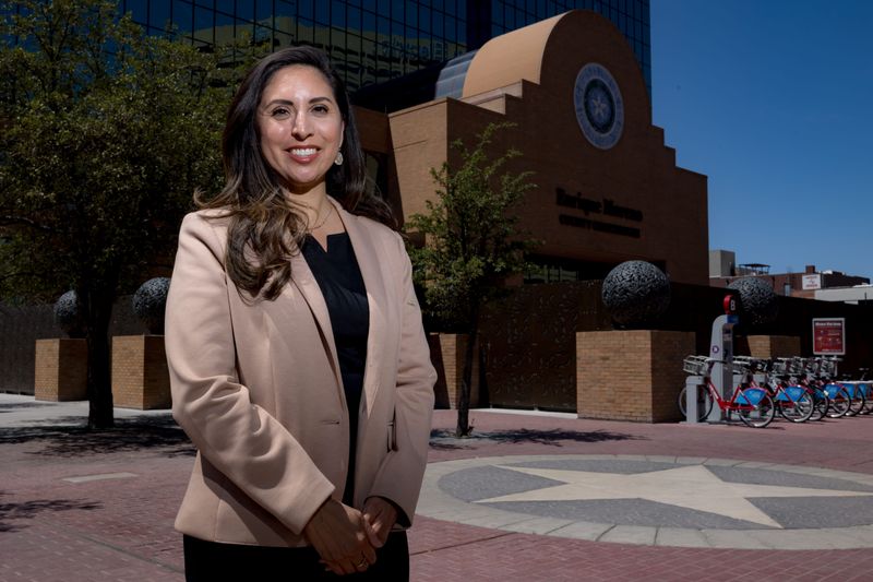 El Paso County Attorney Christina Sanchez stands for a portrait outside the El Paso County Court House on Tuesday, June 25, 2023.