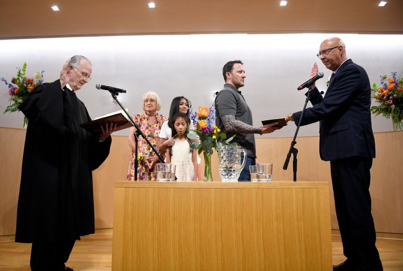 Mark McBrayer is sworn in as Lubbock's mayor, Tuesday, June 25, 2024, at Citizens Tower.