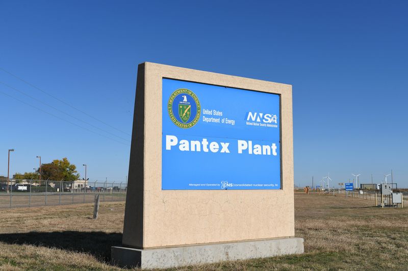 A sign for the Pantex Plant is seen in this file photo.