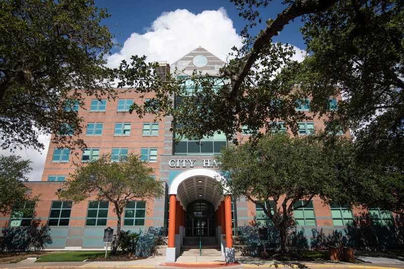 The Lipan Street entrance to Corpus Christi City Hall on Aug. 2, 2024, in Texas.