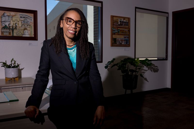 Dionne Mack, El Paso City Manager, takes a portrait at her office inside City Hall in Downtown El Paso, Texas, on Tuesday, Sept. 17, 2024.