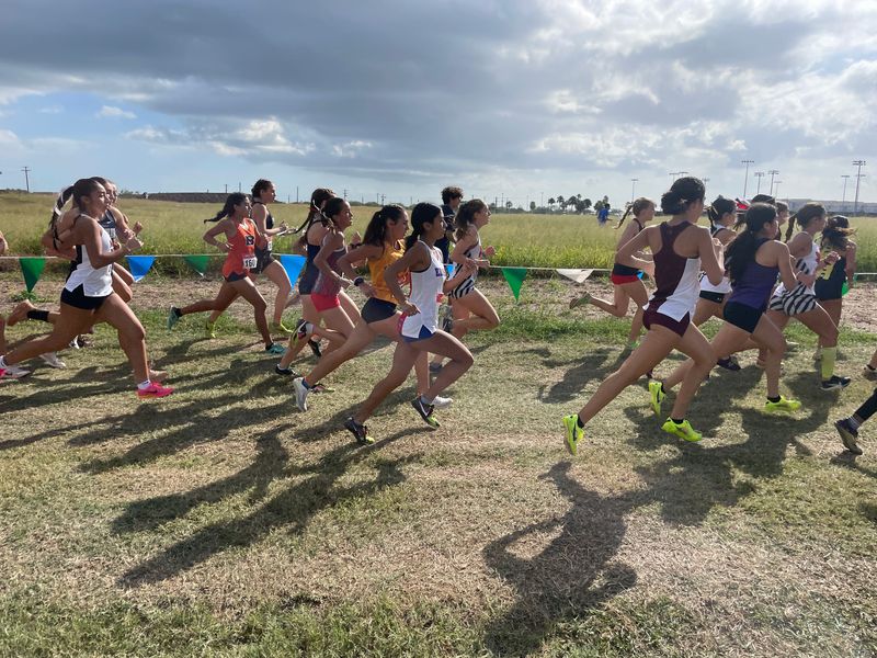 Class 6A girls runners compete at the Region IV Cross Country Championships at Texas A&M-Corpus Christi's Dugan Stadium on Monday, Oct. 21, 2024.