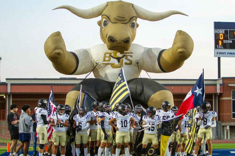 The Big Spring football team before it runs out of the tunnel ahead of a matchup against Lake View at San Angelo Stadium on Thursday, Oct. 31, 2024.
