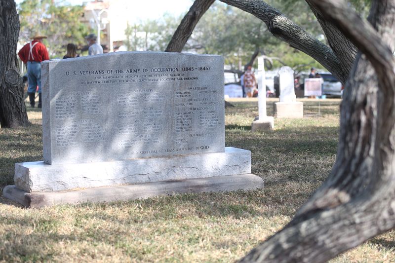 The U.S. Veterans of the Army of Occupation memorial statue is on display at the Voices of South Texas event at Old Bayview Cemetery in Corpus Christi on Nov. 2, 2024. The memorial is dedicated to veterans buried in Old Bayview Cemetery, but their exact burial locations are unknown.