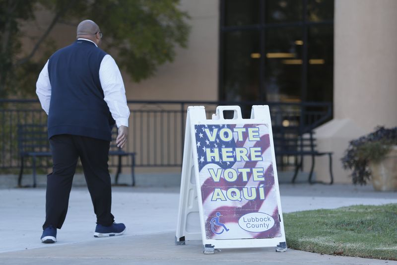A voter is seen heading to the polls at Calvary Baptist Church on Election Day, Nov. 4, 2024, in Lubbock.