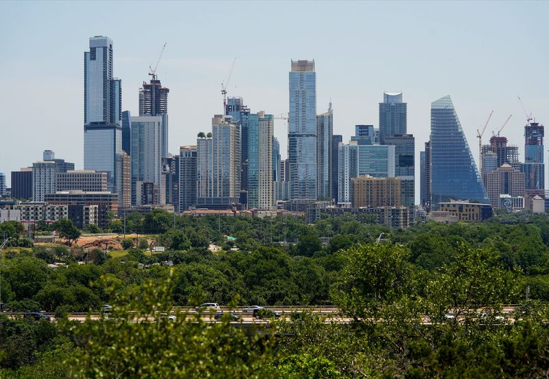 View of the ever-growing Austin skyline from the Zilker Clubhouse on May 31, 2024.