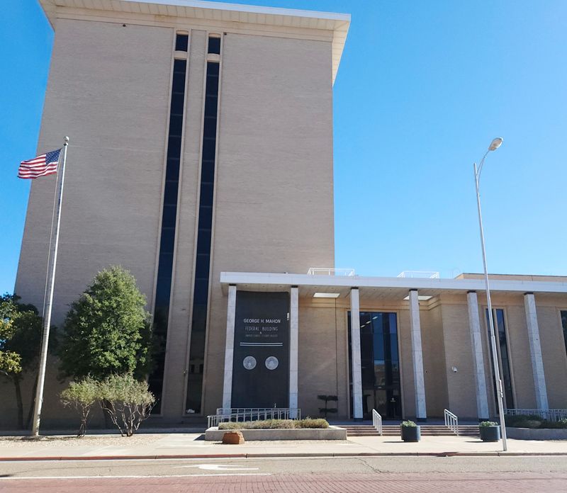 The George H. Mahon Federal Building and U.S. Courthouse is located at 1205 Texas Avenue.