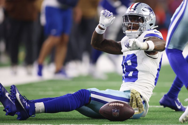 Nov 12, 2023; Arlington, Texas, USA; Dallas Cowboys wide receiver CeeDee Lamb (88) reacts after catching a pass in the second quarter against the New York Giants at AT&T Stadium. Mandatory Credit: Tim Heitman-USA TODAY Sports
