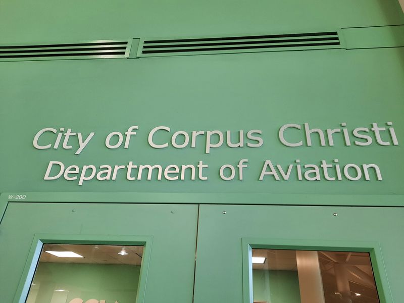 The entrance to the City of Corpus Christi's Department of Aviation. The department oversees the Corpus Christi International Airport.