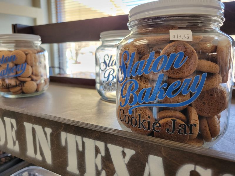 A jar of cookies is on display at Slaton Bakery, 109 S. 9th St., in Slaton, as seen on Friday, Jan. 3, 2025.