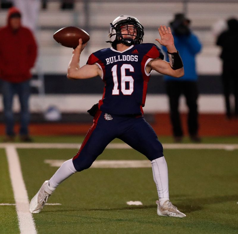 Plainview’s Seth Mayberry passes in the first half. Palo Duro faces Plainview in a football game, Friday, Nov. 4, 2022, at Greg Sherwood Memorial Bulldog Stadium in Plainview.