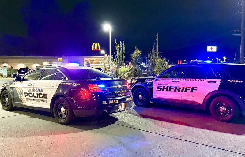 The El Paso Police Department and the El Paso County Sheriff's Office reported no traffic-related deaths over the 2026 Fourth of July holiday weekend. Patrol vehicles seen during a countywide DWI Task Force operation in May 2025.